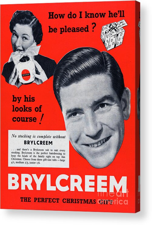 People Acrylic Print featuring the photograph Brylcreem by Picture Post