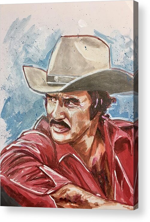 Burt Reynolds Acrylic Print featuring the painting Burt Reynolds by Joel Tesch