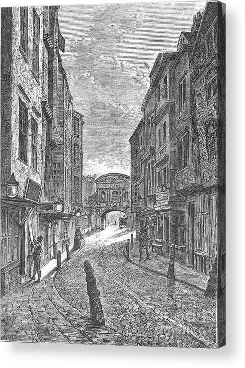 Engraving Acrylic Print featuring the drawing Butchers Row by Print Collector