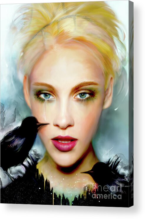 Portrait Acrylic Print featuring the digital art Checkmate by Jaimy Mokos