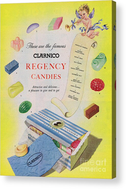 1950-1959 Acrylic Print featuring the photograph Clarnico Regency Candies by Picture Post
