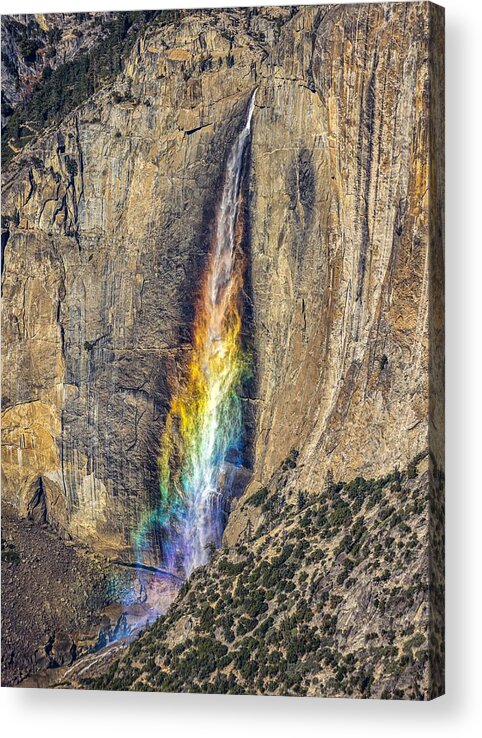 Upper Yosemite Falls Acrylic Print featuring the photograph Colorful Upper Yosemite Falls by Ning Lin