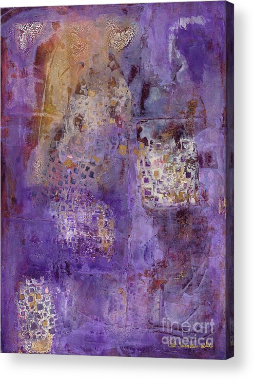 Abstract Acrylic Print featuring the painting Cracklin' Gold by Pat Saunders-White