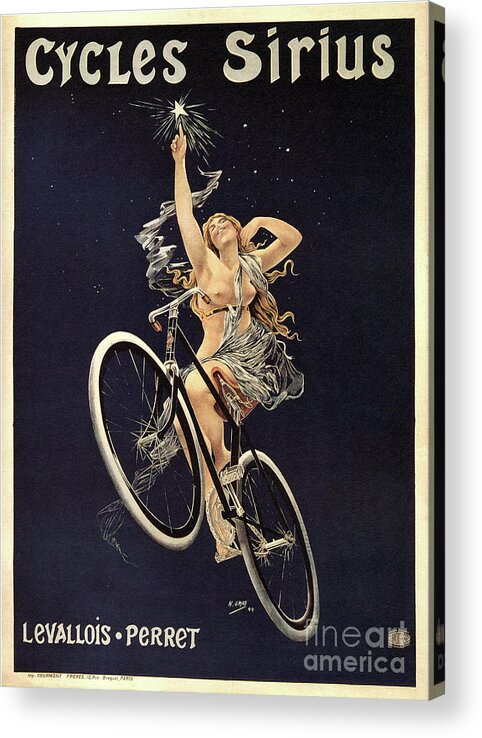 Marketing Acrylic Print featuring the drawing Cycles Sirius, 1899. From A Private by Heritage Images