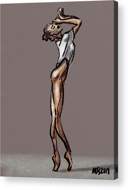 Dancer Acrylic Print featuring the digital art Dancer In Beige by Michael Kallstrom