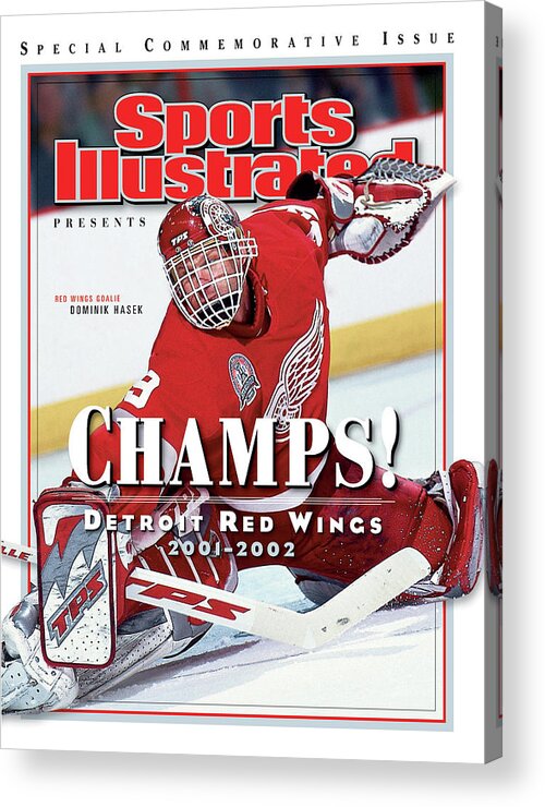 North Carolina Acrylic Print featuring the photograph Detroit Red Wings Goalie Dominik Hasek, 2002 Nhl Stanley Sports Illustrated Cover by Sports Illustrated