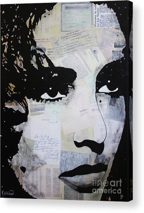 Elizabeth Taylor Acrylic Print featuring the mixed media Elizabeth Taylor by Kathleen Artist PRO