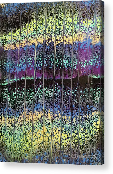 Poured Acrylic Acrylic Print featuring the painting Enchanted Forest by Lucy Arnold