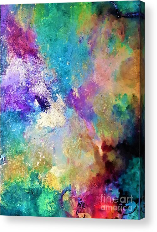 Alcohol Acrylic Print featuring the painting Energy Projection #2 by Jeremy Aiyadurai