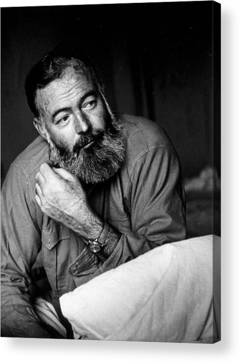 Ernest Hemingway Acrylic Print featuring the photograph Ernest Hemingway by Kurt Hutton