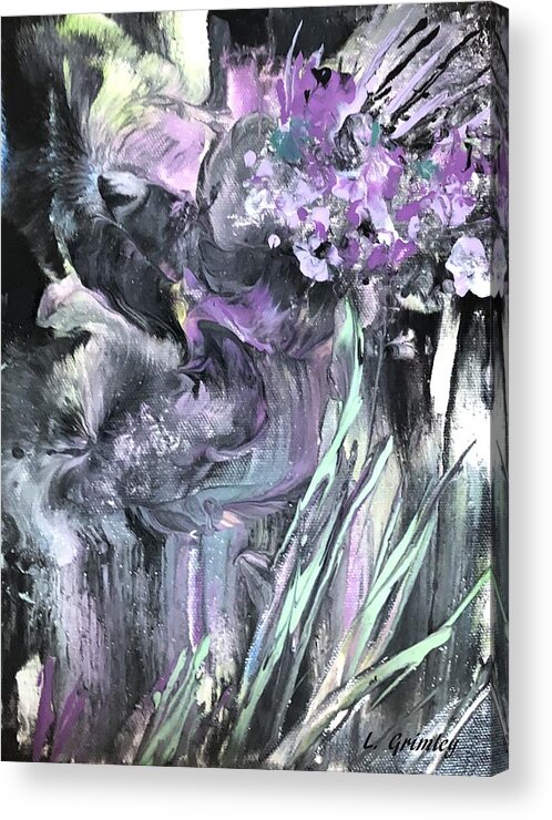 Abstract Acrylic Print featuring the painting Floral abstract by Lessandra Grimley