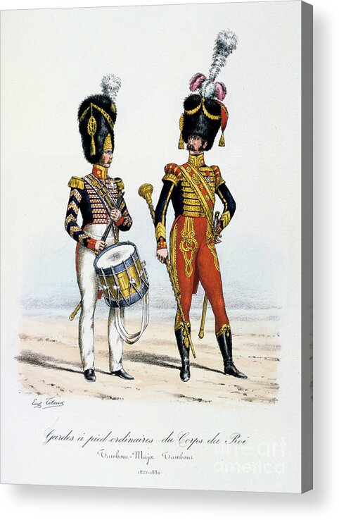 Engraving Acrylic Print featuring the drawing Gardes A Pied Ordinaires Du Corps De by Print Collector