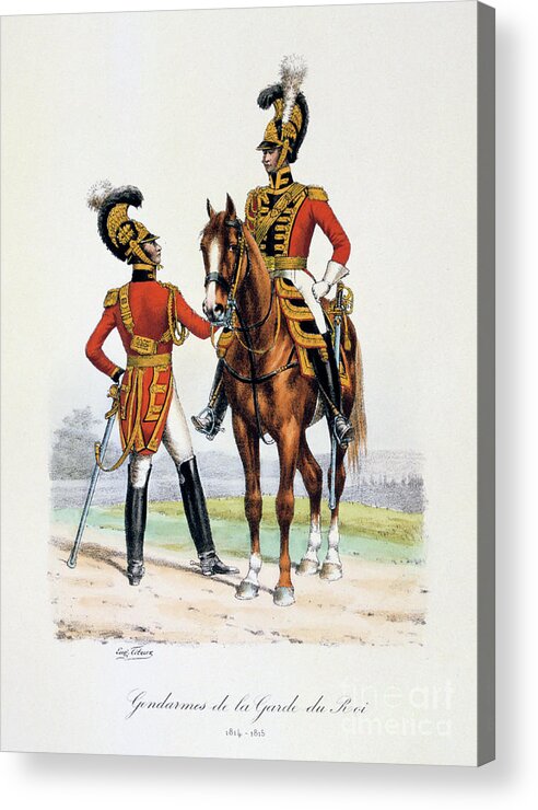 People Acrylic Print featuring the drawing Gendarmes De La Garde Du Roi, 1814-15 by Print Collector