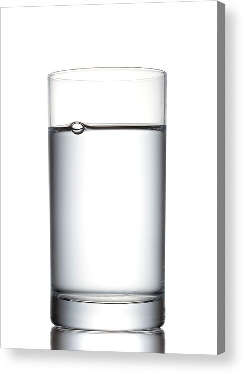 White Background Acrylic Print featuring the photograph Glass Of Water by Studiocasper