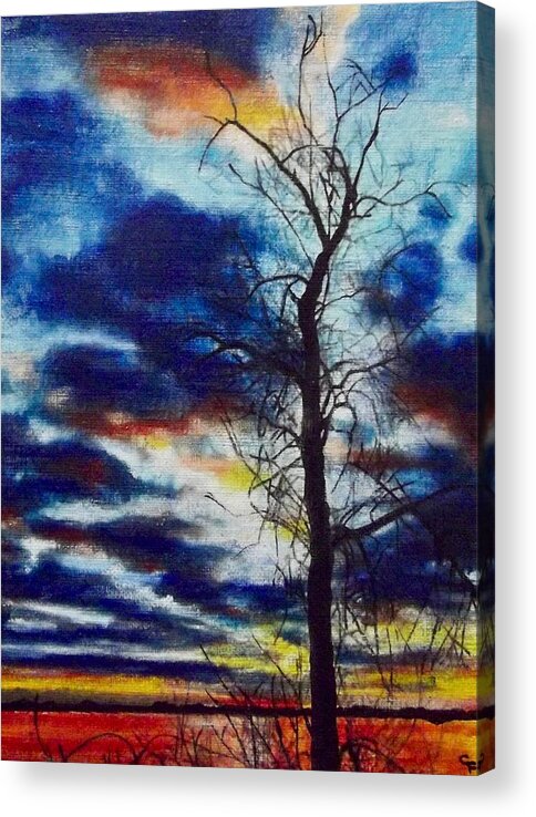 Sunset Acrylic Print featuring the painting Glory Be by Cara Frafjord