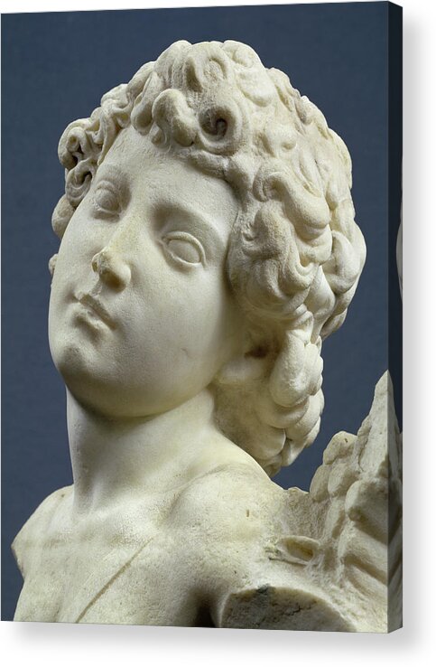 Boy Acrylic Print featuring the photograph Head From The Manhattan Cupid By Michelangelo by Michelangelo Buonarroti