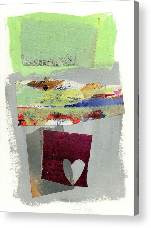Abstract Art Acrylic Print featuring the painting Heart #30 by Jane Davies