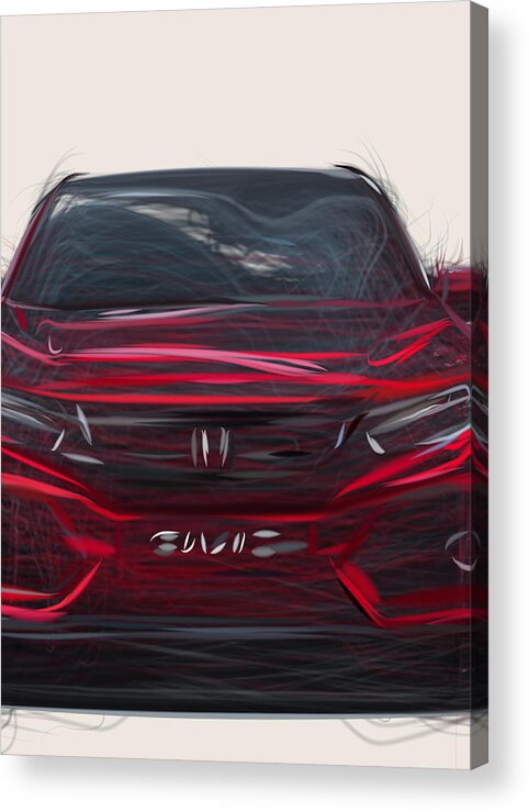 Honda Acrylic Print featuring the digital art Honda Civic Hatchback Drawing by CarsToon Concept