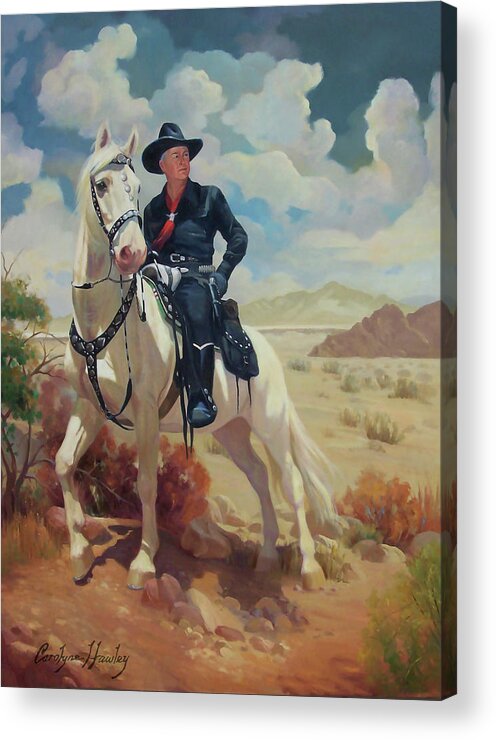 Western Art Acrylic Print featuring the painting Hoppy by Carolyne Hawley