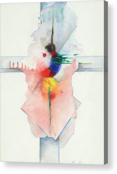 Jesus Acrylic Print featuring the painting Jesus Cross XC 85 by Willy Wiedmann
