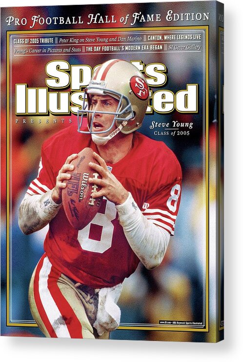 Playoffs Acrylic Print featuring the photograph Joe Montana Hall Of Fame Class Of 2005 Sports Illustrated Cover by Sports Illustrated