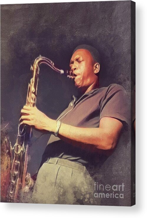 John Acrylic Print featuring the painting John Coltrane, Music Legend by Esoterica Art Agency