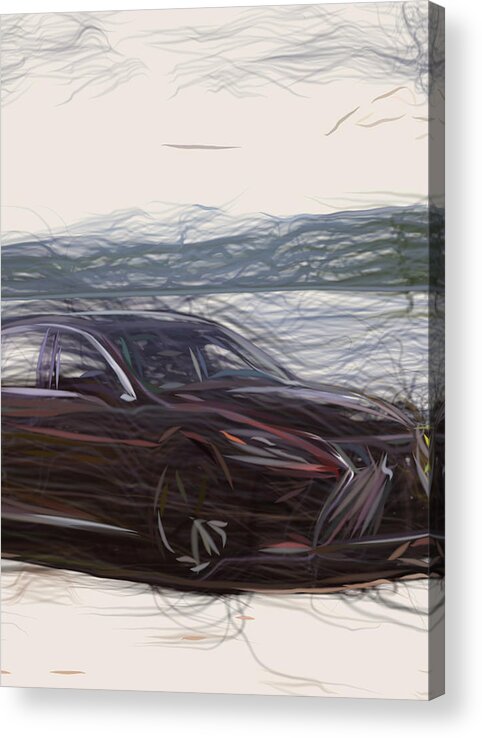 Lexus Acrylic Print featuring the digital art Lexus Ls500 Inspiration Drawing by CarsToon Concept