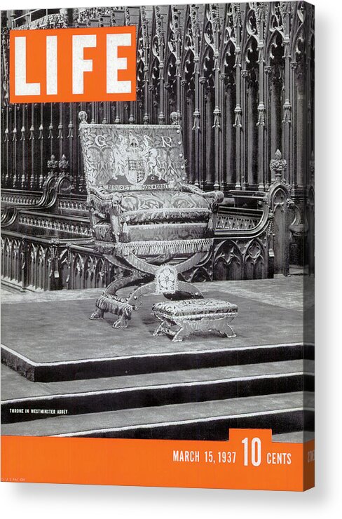 Throne Acrylic Print featuring the photograph LIFE Cover: March 15, 1937 by Pictures Inc.