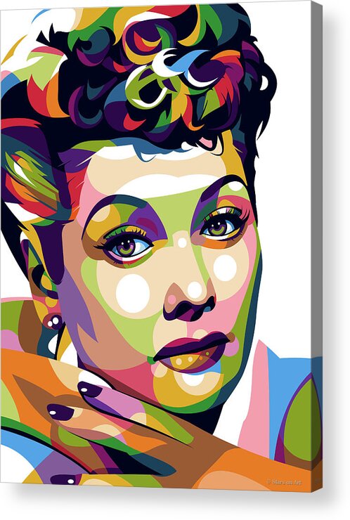 Lucille Acrylic Print featuring the digital art Lucille Ball by Stars on Art