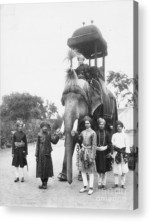 People Acrylic Print featuring the photograph Maharajahs Elephant by Bettmann