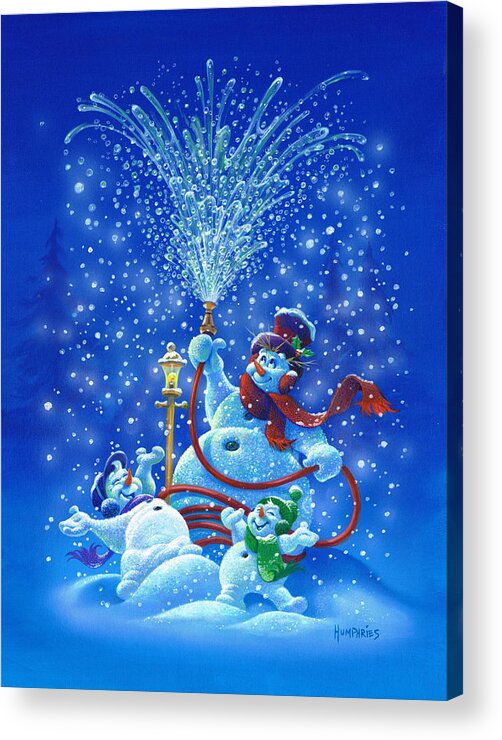 Michael Humphries Acrylic Print featuring the painting Making Snow by Michael Humphries