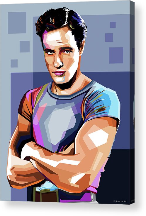 Marlon Brando Acrylic Print featuring the digital art Marlon Brando by Movie World Posters