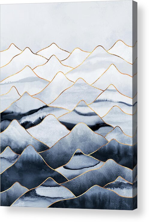 Mountains Acrylic Print featuring the mixed media Mountains by Elisabeth Fredriksson