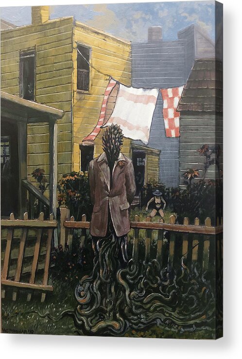 Garden Acrylic Print featuring the painting Mr Pseudoacacia's Neighbor by William Stoneham
