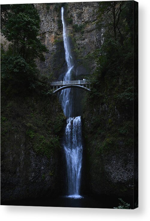 Portland Waterfall Nature Acrylic Print featuring the photograph Multnomah Falls by Subhash Sapru