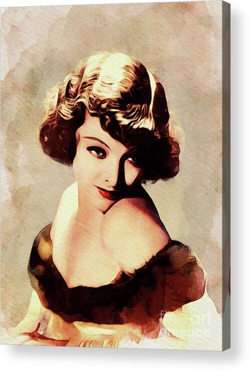Myrna Acrylic Print featuring the painting Myrna Loy, Hollywood Legend by Esoterica Art Agency