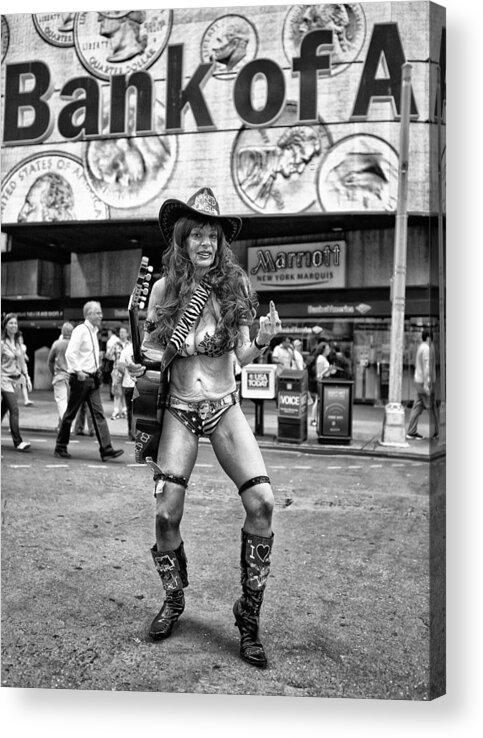 Blackandwhite Acrylic Print featuring the photograph Naked Cowgirl by Goran Jovic
