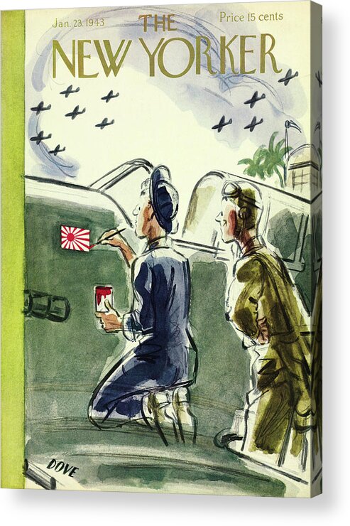 Illustration Acrylic Print featuring the painting New Yorker January 23 1943 by Leonard Dove