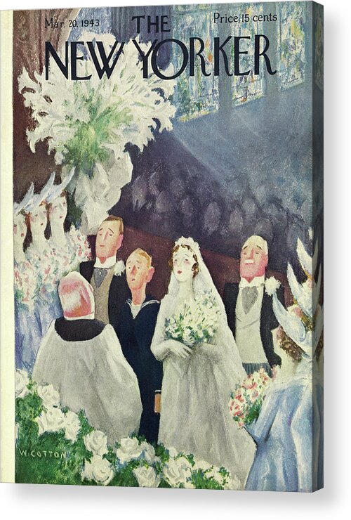 Religion Acrylic Print featuring the painting New Yorker March 20 1943 by William Cotton