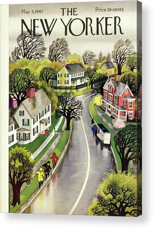 Illustration Acrylic Print featuring the painting New Yorker May 3, 1947 by Edna Eicke
