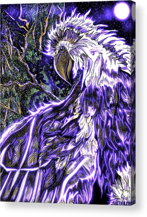 Eagle Acrylic Print featuring the digital art Night Vision 2 by Angela Weddle