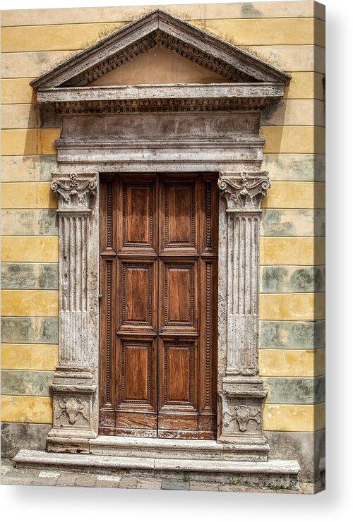 Door Acrylic Print featuring the photograph Ornate Door of Tuscany by David Letts