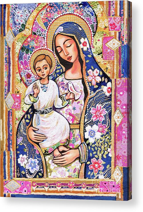 Mother And Child Acrylic Print featuring the painting Panagia Eleousa by Eva Campbell