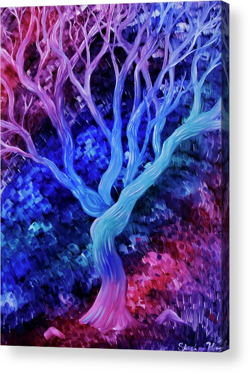 Pink Tree Acrylic Print featuring the painting Pink Tree by Stephanie Analah