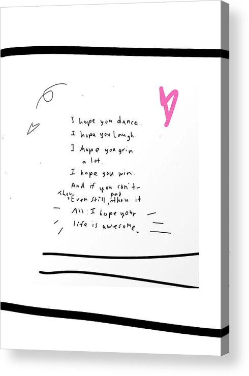 Heart Acrylic Print featuring the drawing Poem Illustrated by Ashley Rice