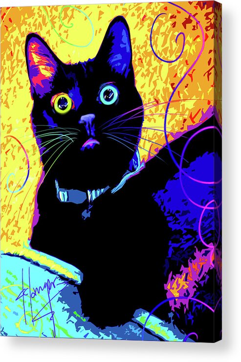 Olive Acrylic Print featuring the painting pOpCat Olive by DC Langer