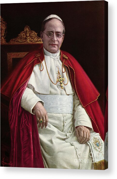 Working Acrylic Print featuring the photograph Pope Pius Xi by Bettmann