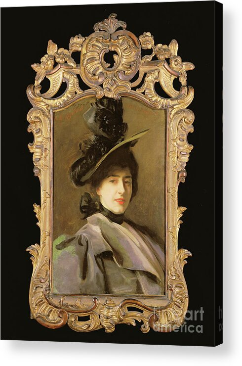 Sargent John Singer (1856-1925) Acrylic Print featuring the painting Portrait Of Madame Flora Reyntiens, C.1895 by John Singer Sargent