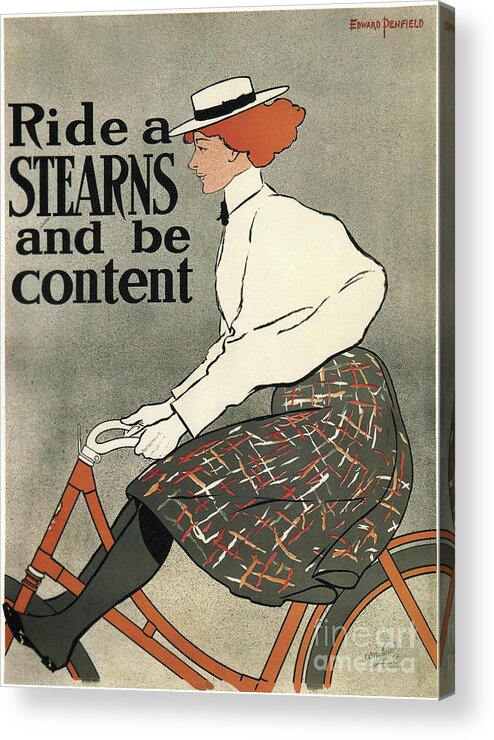 Marketing Acrylic Print featuring the drawing Ride A Stearns, 1896. From A Private by Heritage Images