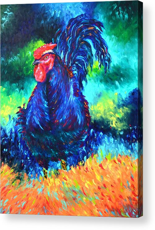 Rooster Acrylic Print featuring the painting Roi by Elizabeth Cox